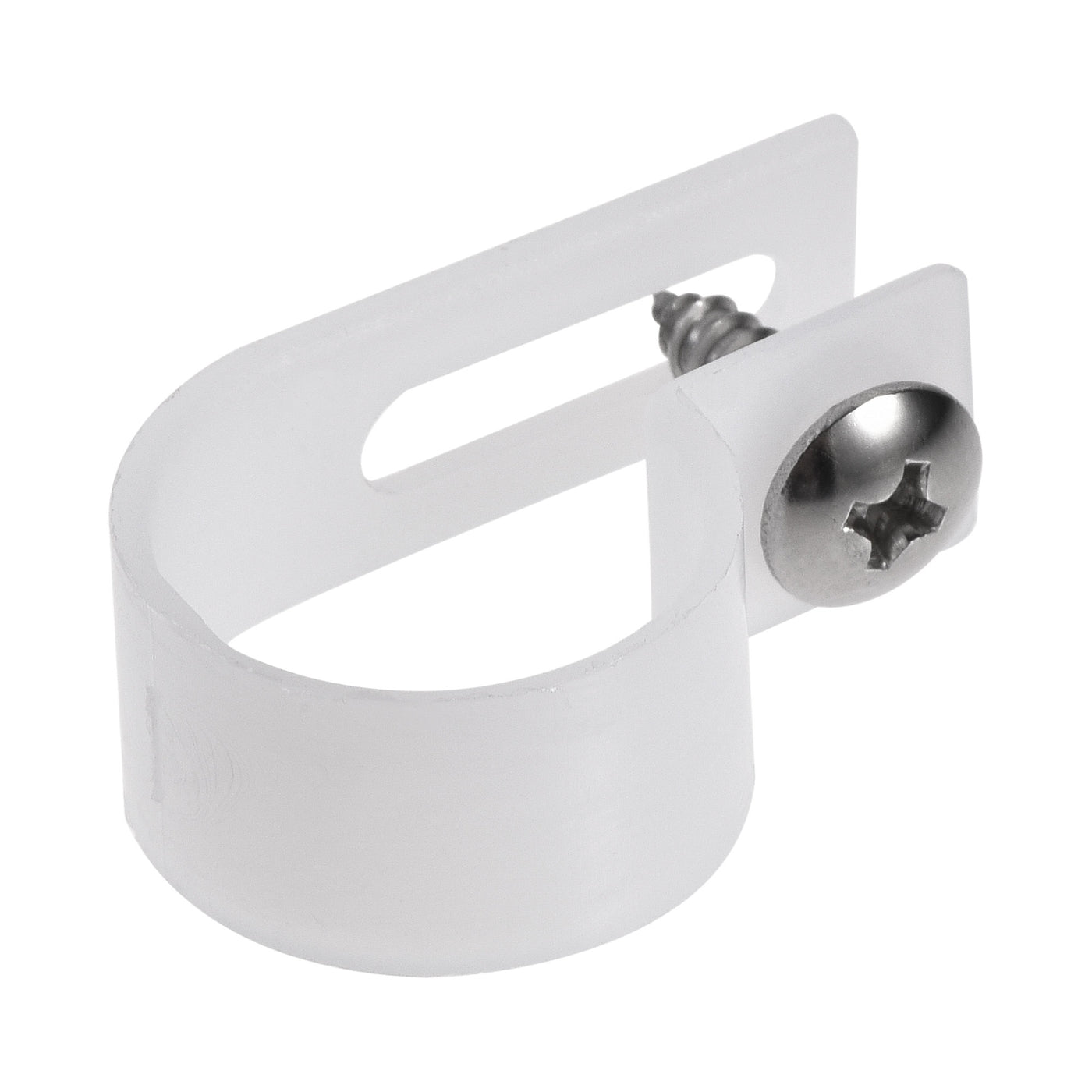 Harfington 19mm Nylon R Type Cable Clip Wire Clamp with Screws White 100pcs