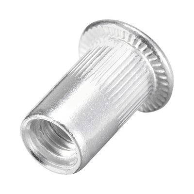 Harfington Rivet Nuts Aluminium Alloy Knurled Flat Head Threaded Insert Nut