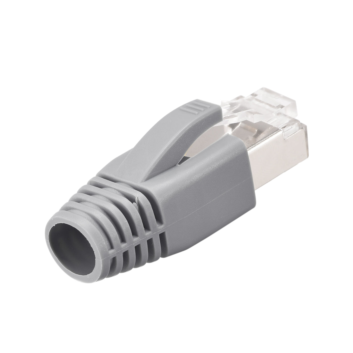 Harfington 10Sets Cat7 RJ45 Modular Plug Ethernet Connector w Gray Strain Relief Boots