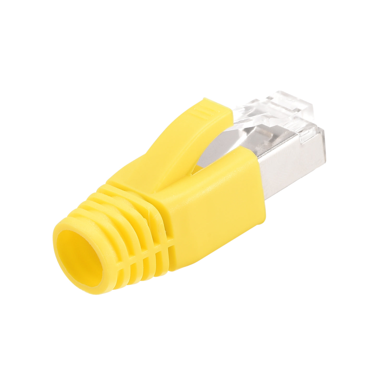 Harfington 10Sets Cat7 RJ45 Modular Plug Ethernet Connector w Yellow Strain Relief Boots