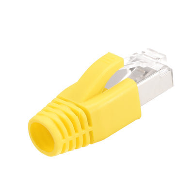 Harfington 10Sets Cat7 RJ45 Modular Plug Ethernet Connector w Yellow Strain Relief Boots