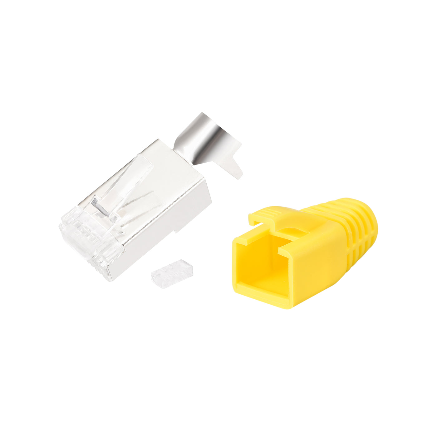 Harfington 10Sets Cat7 RJ45 Modular Plug Ethernet Connector w Yellow Strain Relief Boots