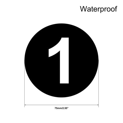 Harfington Round Number Stickers Self-Adhesive PVC Labels Waterproof