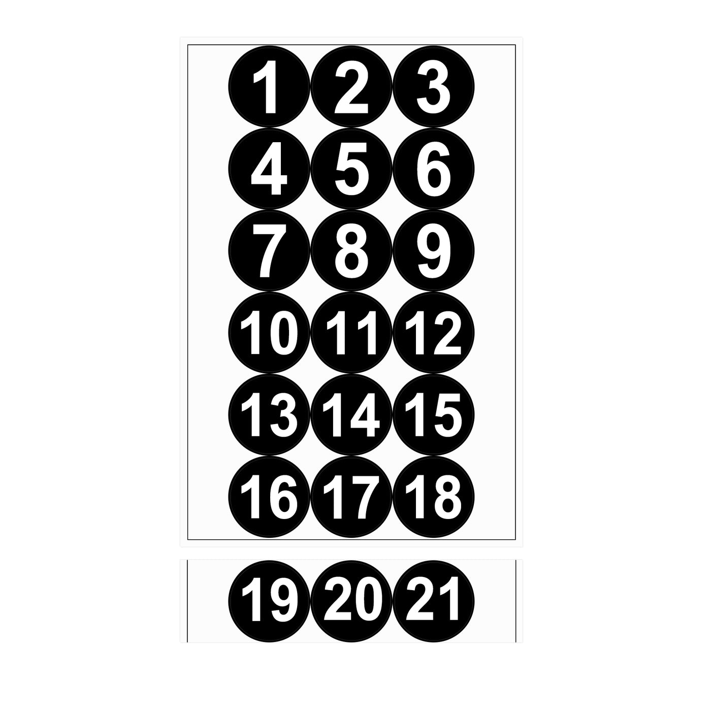 Harfington Round Number Stickers Self-Adhesive PVC Labels Waterproof