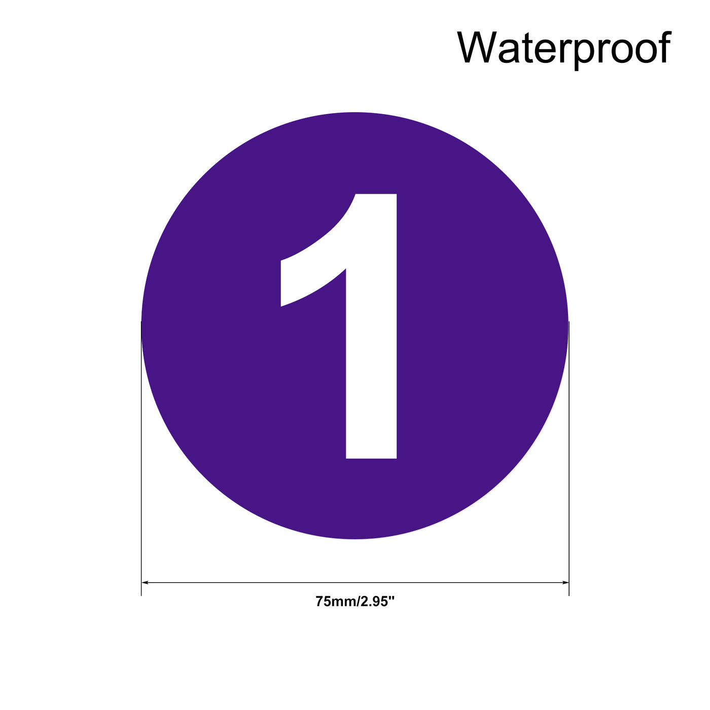 Harfington Round Number Stickers Self-Adhesive PVC Labels Waterproof