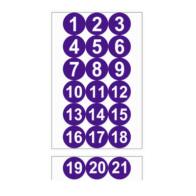 Harfington Round Number Stickers Self-Adhesive PVC Labels Waterproof