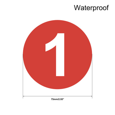 Harfington Round Number Stickers Self-Adhesive PVC Labels Waterproof