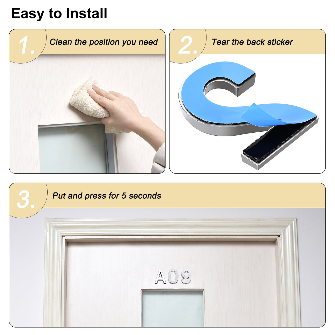 Harfington Self Adhesive House Letter, ABS Plastic Letter for Home Hotel Mailbox Address Sign