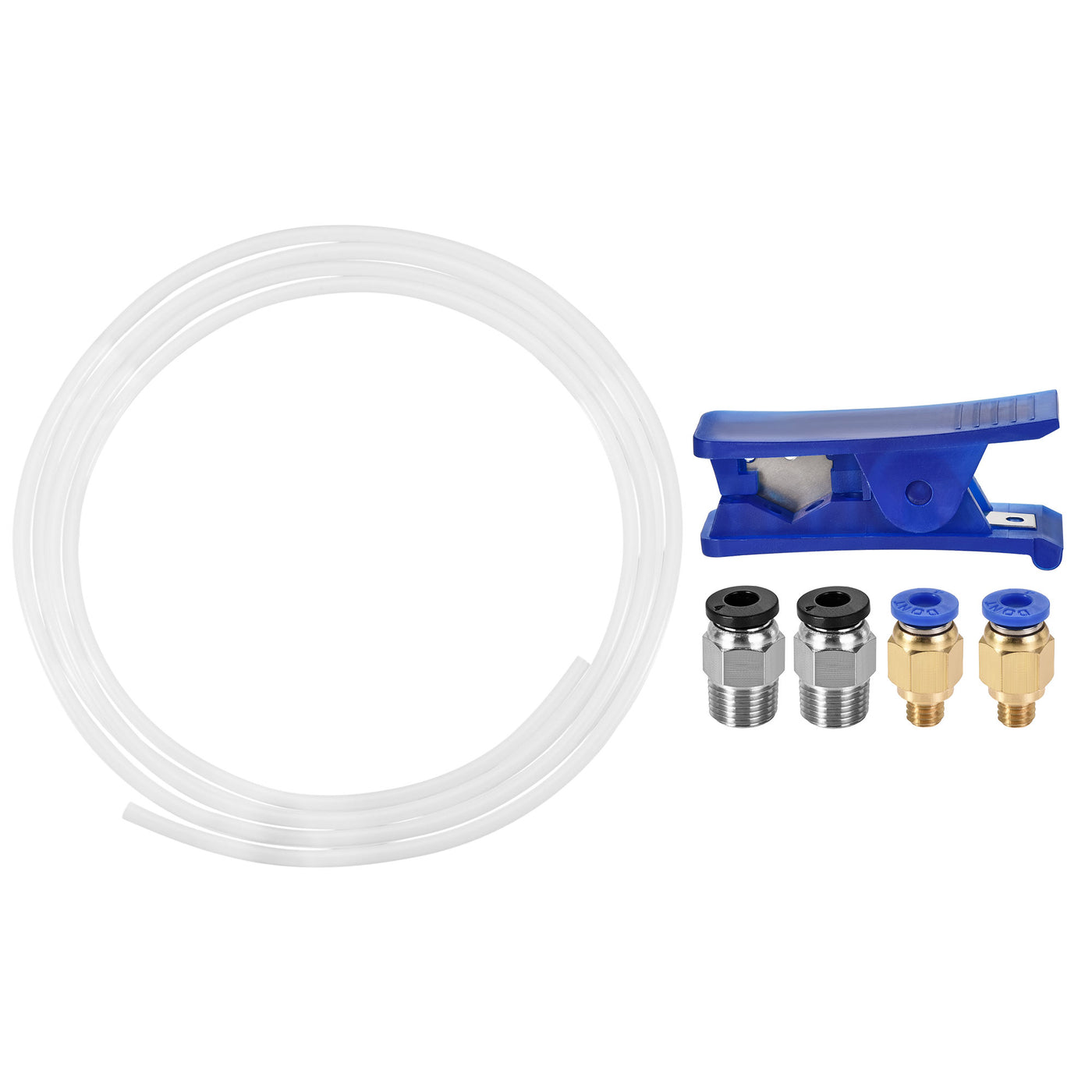 Harfington PTFE Tubing Hose for 3D Printer Filament with Tube Cutter and Pneumatic Fitting