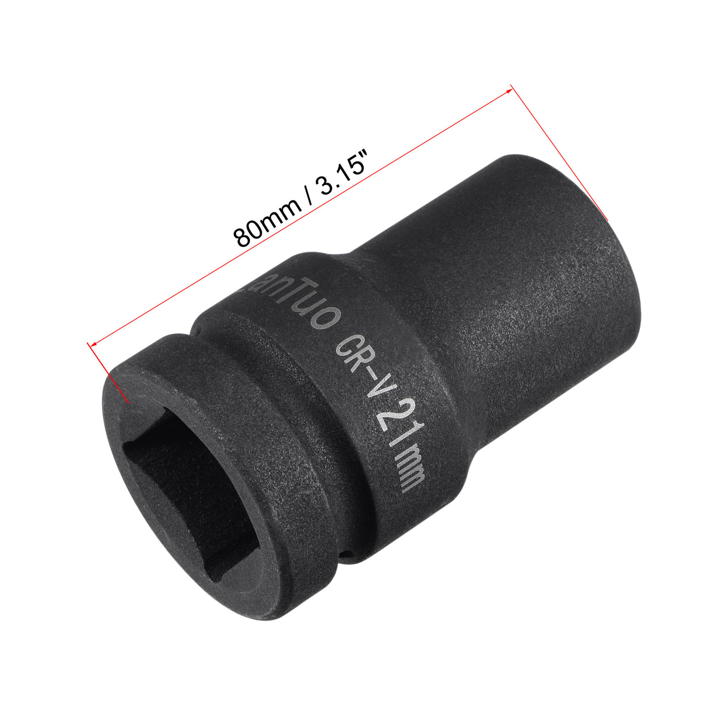 Harfington Square Drive by 6-Point Impact Socket, CR-V, Standard Metric Sizes