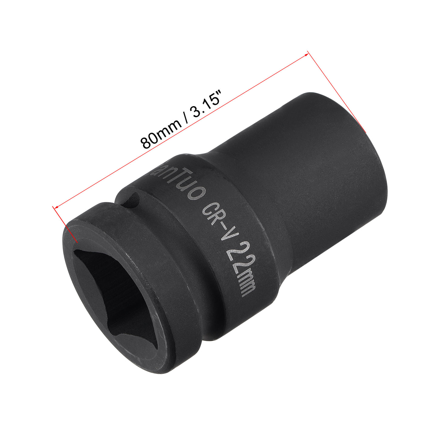 Harfington Square Drive by 6-Point Impact Socket, CR-V, Standard Metric Sizes