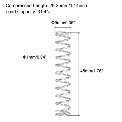 Harfington Uxcell 304 Stainless Steel Compression Spring 31.4N Load Capacity