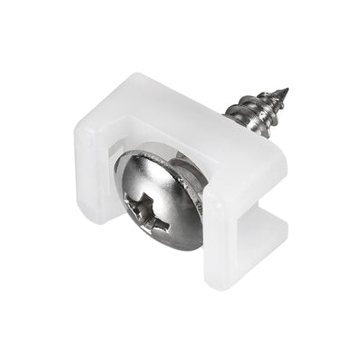 Harfington 14.6mm x 10mm x 6.85mm Nylon Cable Fasten Clip with Screws and Ties White 50 Set