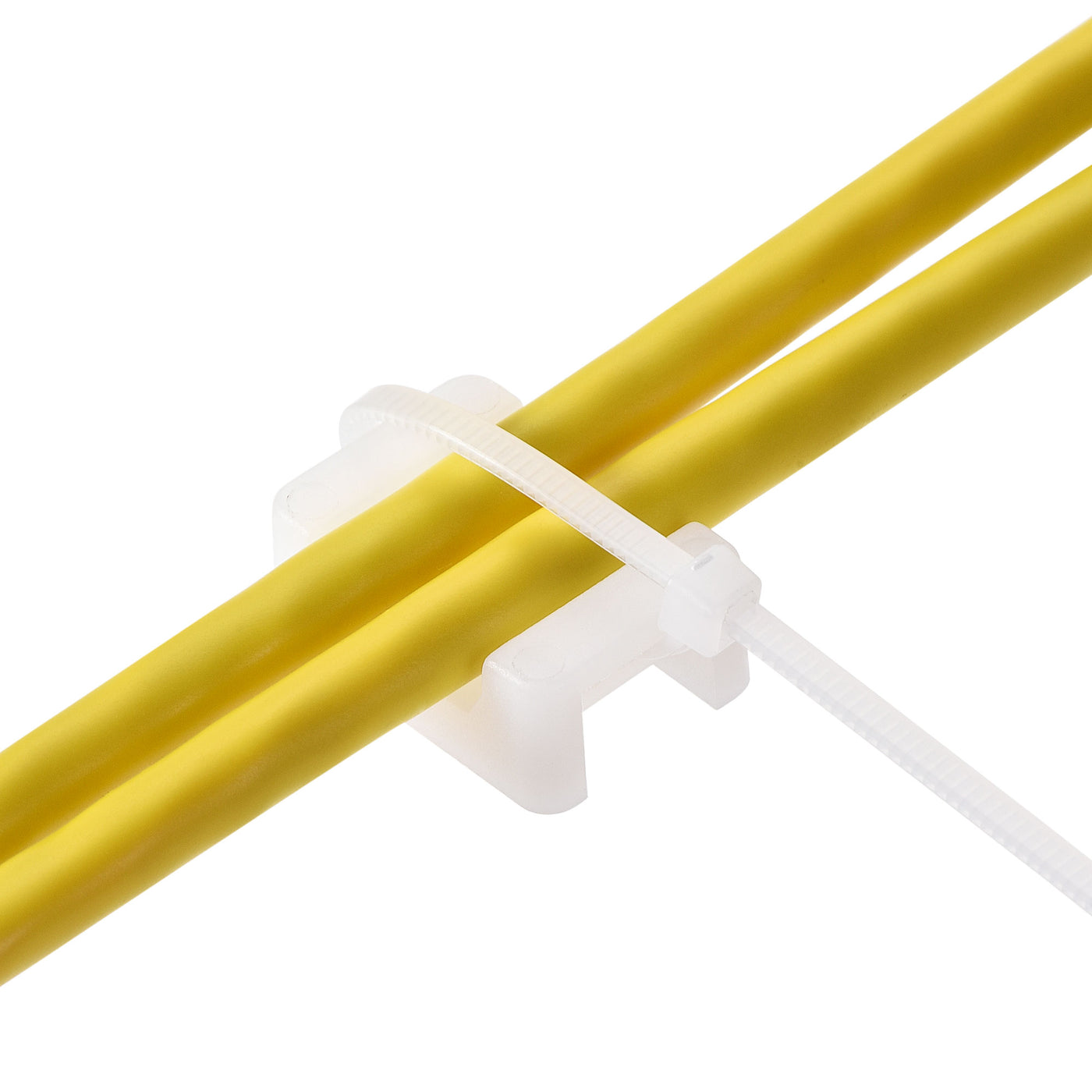 Harfington 14.6mm x 10mm x 6.85mm Nylon Cable Fasten Clip with Screws and Ties White 50 Set