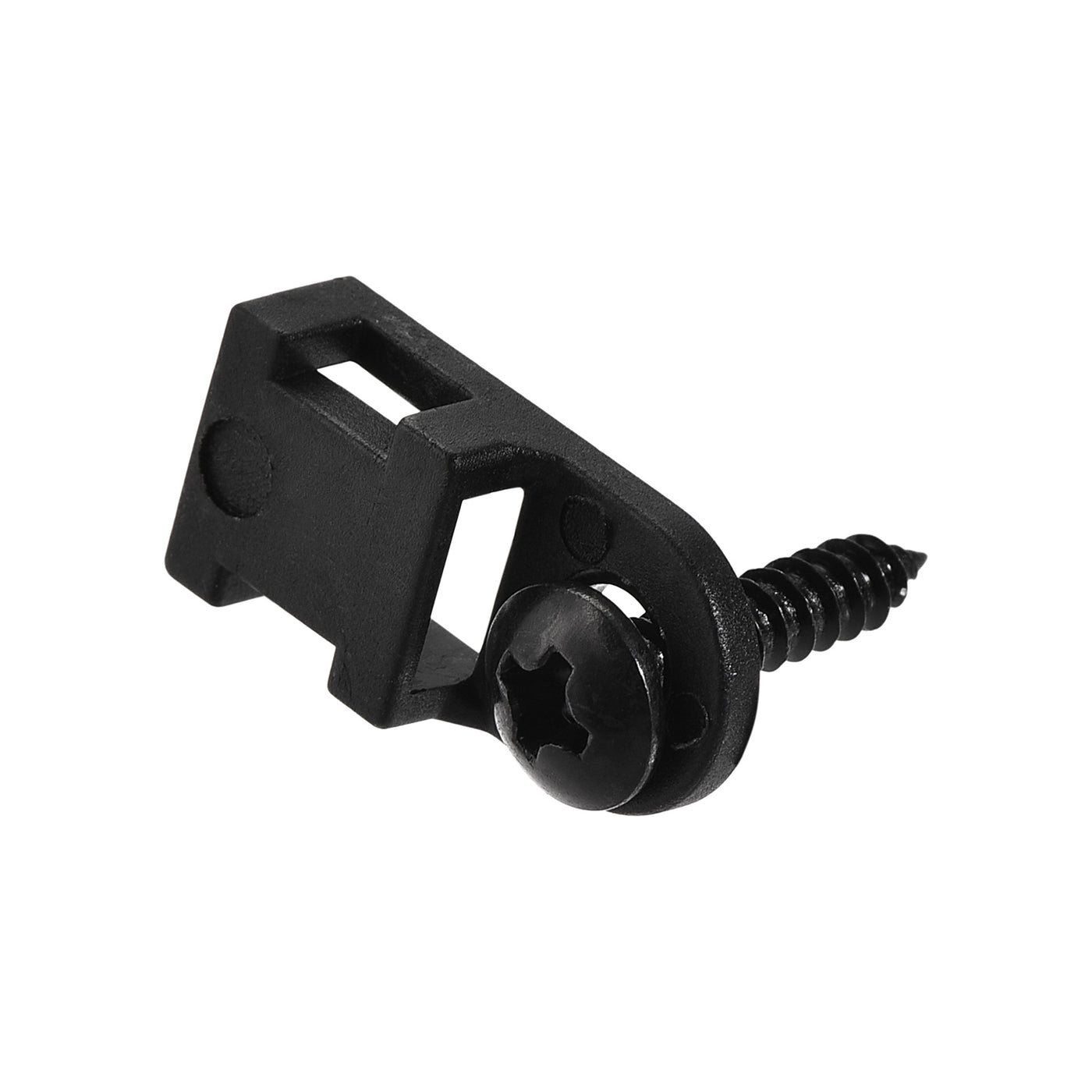 Harfington 19mm x 9mm x 4.6mm Nylon Cable Fasten Clip with Screws and Ties Black 50 Set