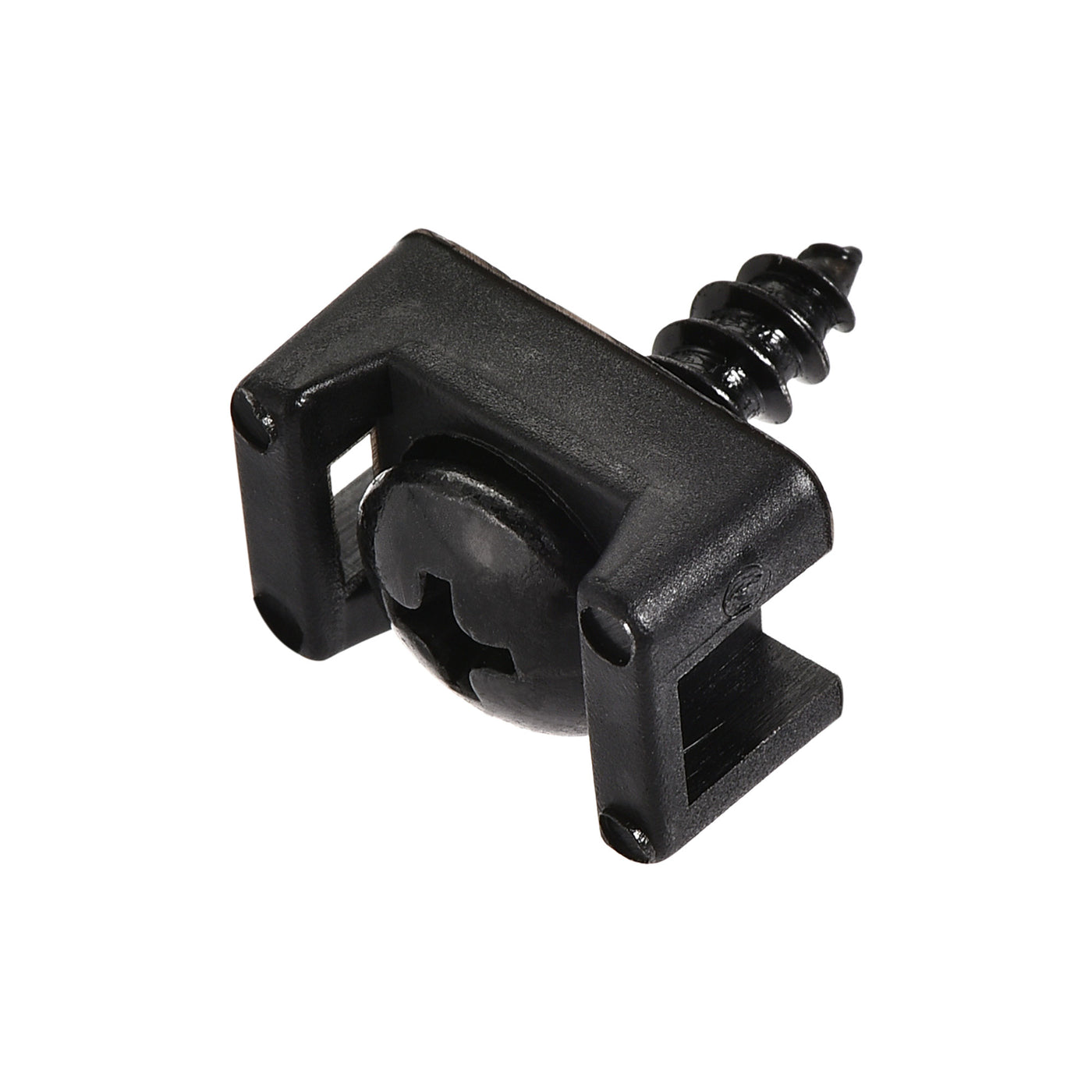 Harfington 14.6mm x 10mm x 6.85mm Nylon Cable Fasten Clip with Screws and Ties Black 50 Set