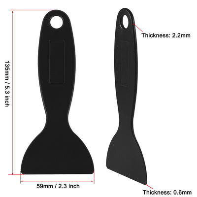 Harfington Putty Scraper 2.3" ABS Plastic Spatula Drywall Patch Repair Spreader Wall Covering Smoother Black 3Pcs