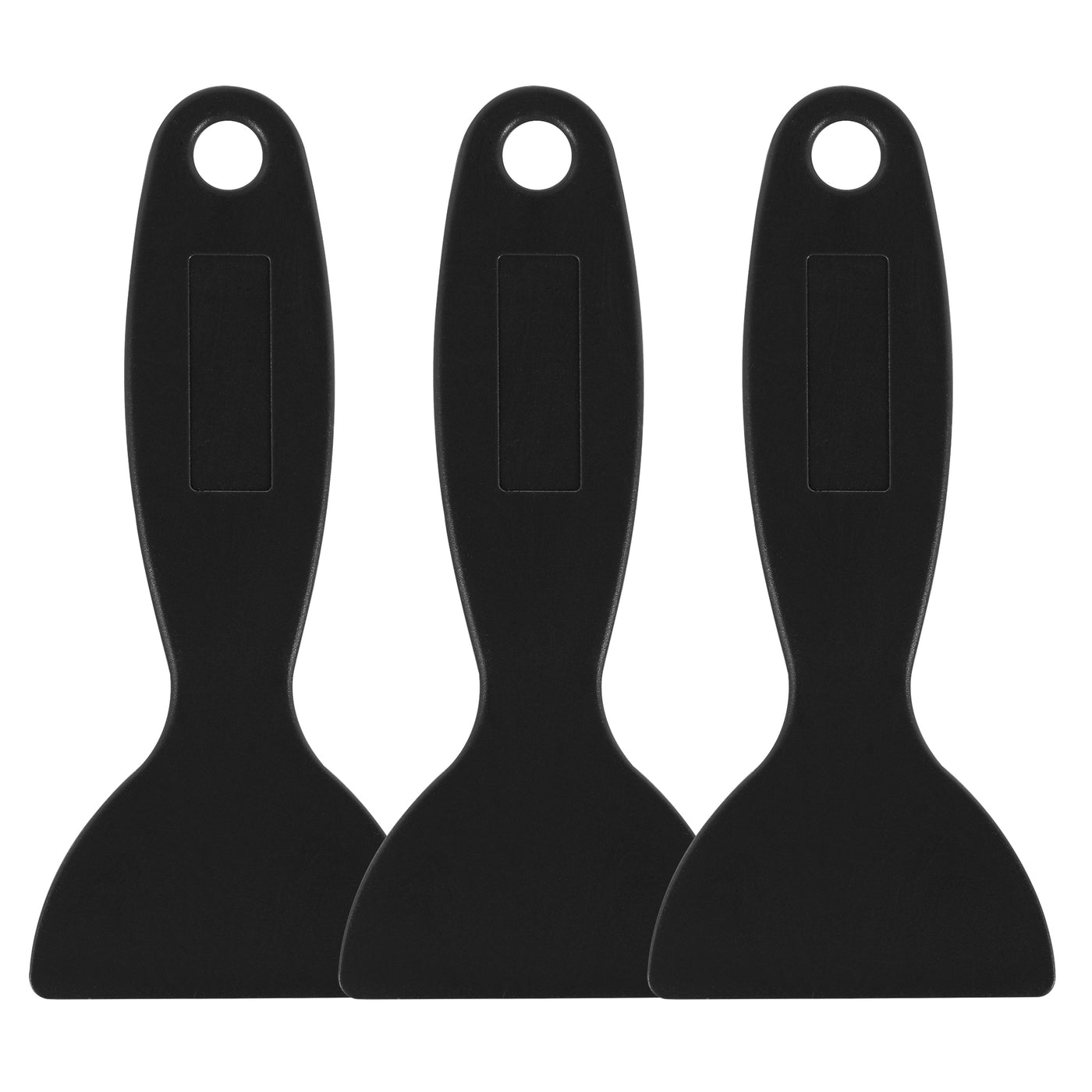Harfington Putty Scraper 2.3" ABS Plastic Spatula Drywall Patch Repair Spreader Wall Covering Smoother Black 3Pcs