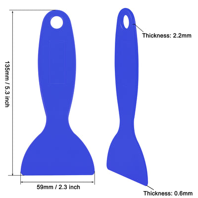 Harfington Putty Scraper 2.3" ABS Plastic Spatula Drywall Patch Repair Spreader Wall Covering Smoother Blue 3Pcs