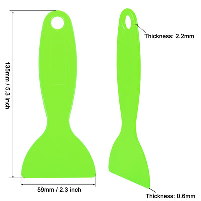 Harfington Putty Scraper 2.3" ABS Plastic Spatula Drywall Patch Repair Spreader Wall Covering Smoother Green 6Pcs