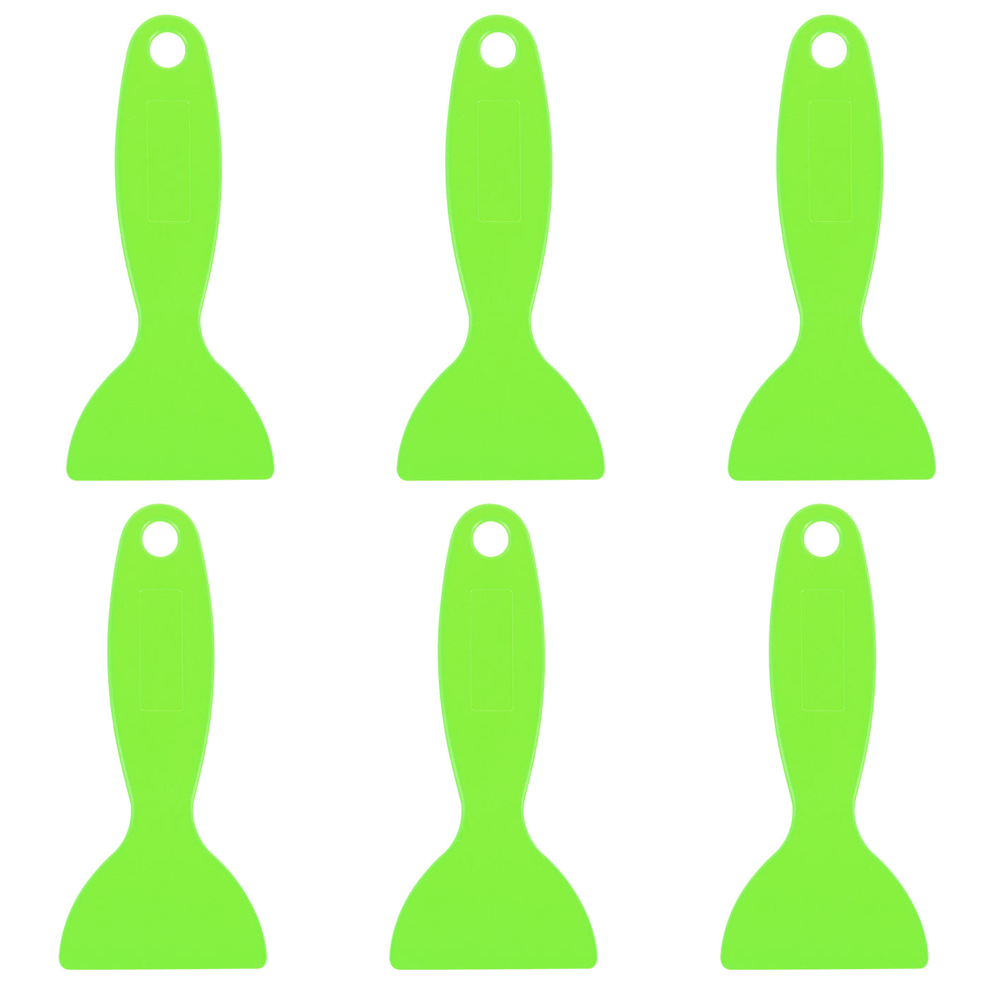 Harfington Putty Scraper 2.3" ABS Plastic Spatula Drywall Patch Repair Spreader Wall Covering Smoother Green 6Pcs