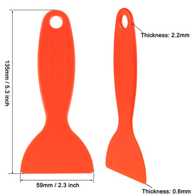 Harfington Putty Scraper 2.3" ABS Plastic Spatula Drywall Patch Repair Spreader Wall Covering Smoother Orange 6Pcs