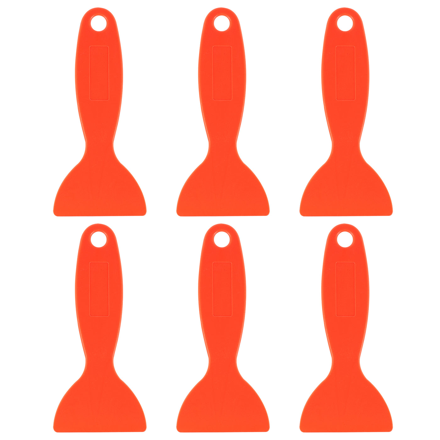 Harfington Putty Scraper 2.3" ABS Plastic Spatula Drywall Patch Repair Spreader Wall Covering Smoother Orange 6Pcs