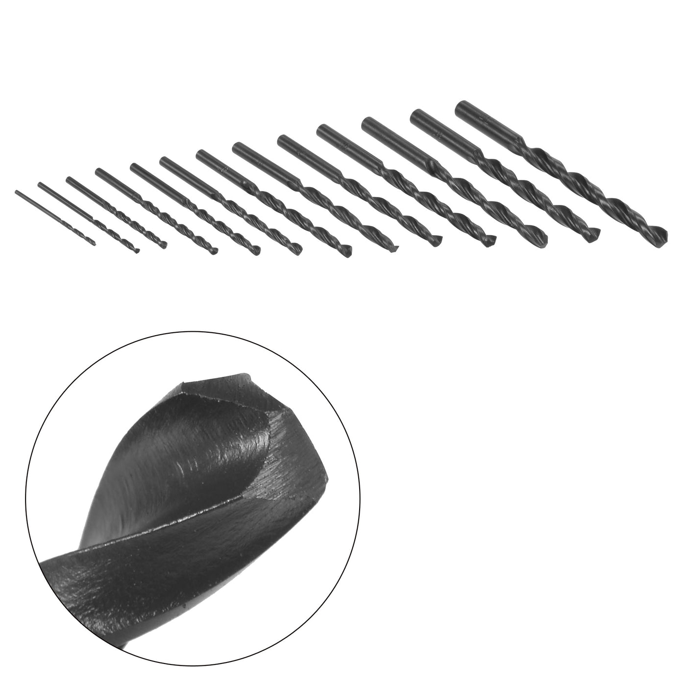 Harfington High Speed Steel Jobber Twist Drill Bit Set Black Oxide 1.5mm - 6.5mm 13 Pcs