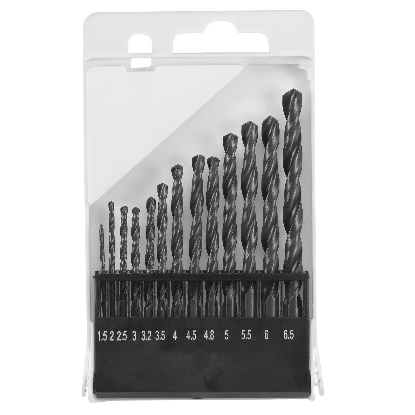 Harfington High Speed Steel Jobber Twist Drill Bit Set Black Oxide 1.5mm - 6.5mm 13 Pcs