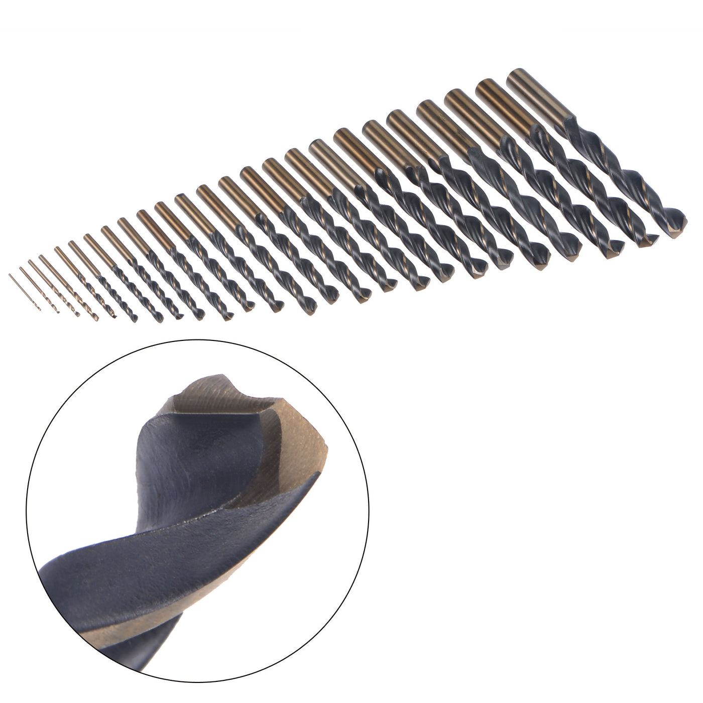 Harfington High Speed Steel M35 Jobber Twist Drill Bit Set 1mm - 13mm 25 Pcs