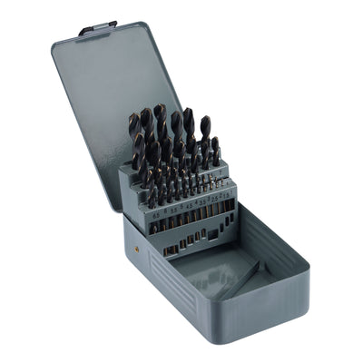 Harfington High Speed Steel M35 Jobber Twist Drill Bit Set 1mm - 13mm 25 Pcs