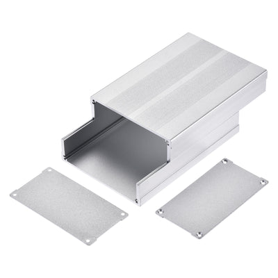 Harfington 150mm x 105mm x 55mm Aluminum Electrical Project Case for Audio Amplifier Silver