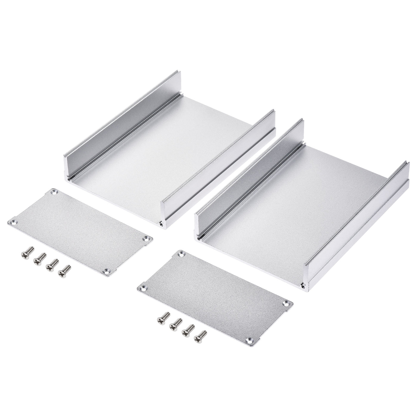 Harfington 150mm x 105mm x 55mm Aluminum Electrical Project Case for Audio Amplifier Silver