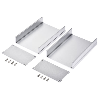 Harfington 150mm x 105mm x 55mm Aluminum Electrical Project Case for Audio Amplifier Silver