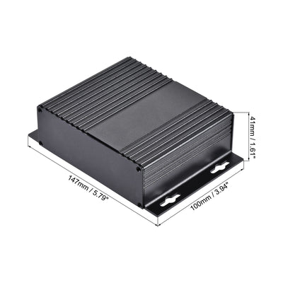 Harfington 147mm x 100mm x 41mm Aluminum Electrical Project Case for Audio Amplifier Black