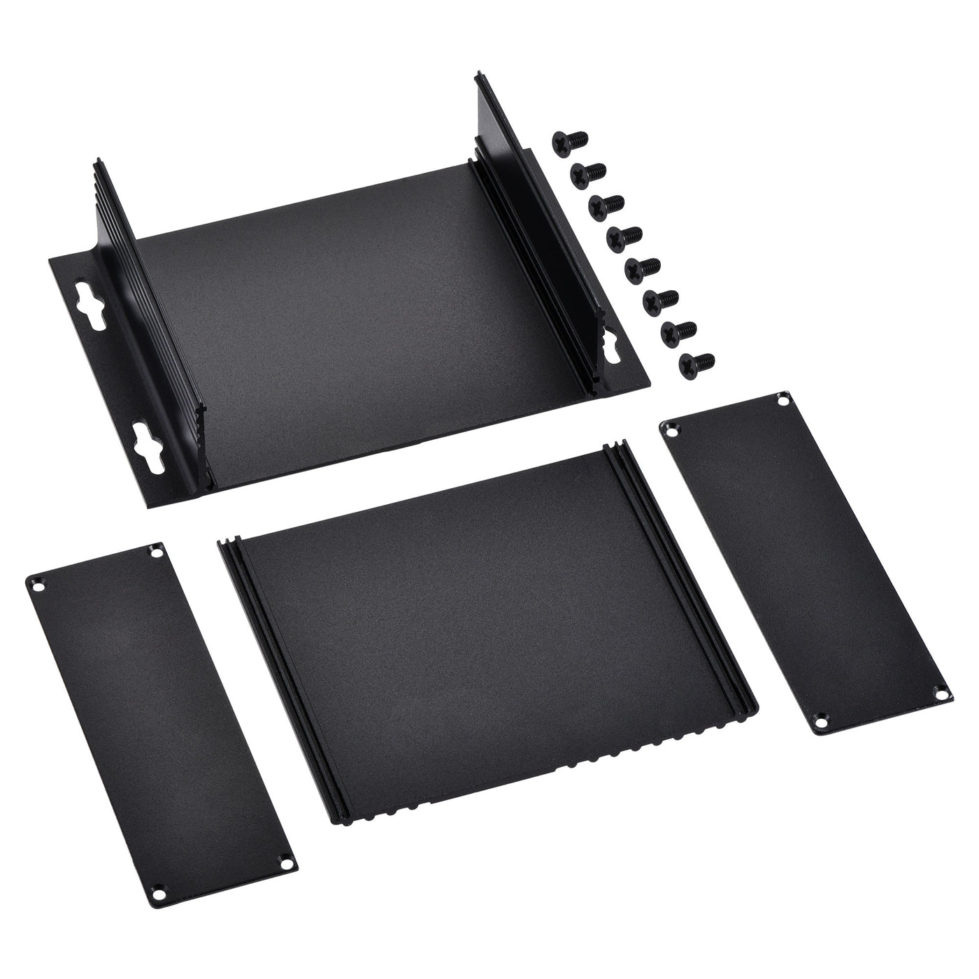 Harfington 147mm x 100mm x 41mm Aluminum Electrical Project Case for Audio Amplifier Black