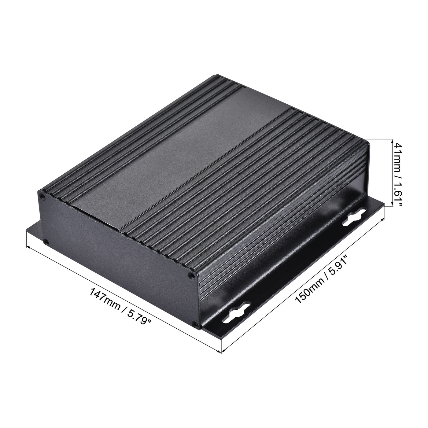 Harfington 150mm x 147mm x 41mm Aluminum Electrical Project Case for Audio Amplifier Black