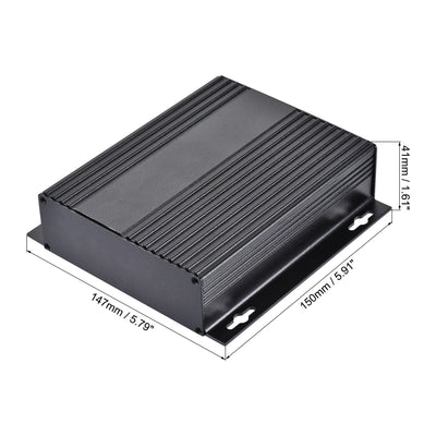 Harfington 150mm x 147mm x 41mm Aluminum Electrical Project Case for Audio Amplifier Black