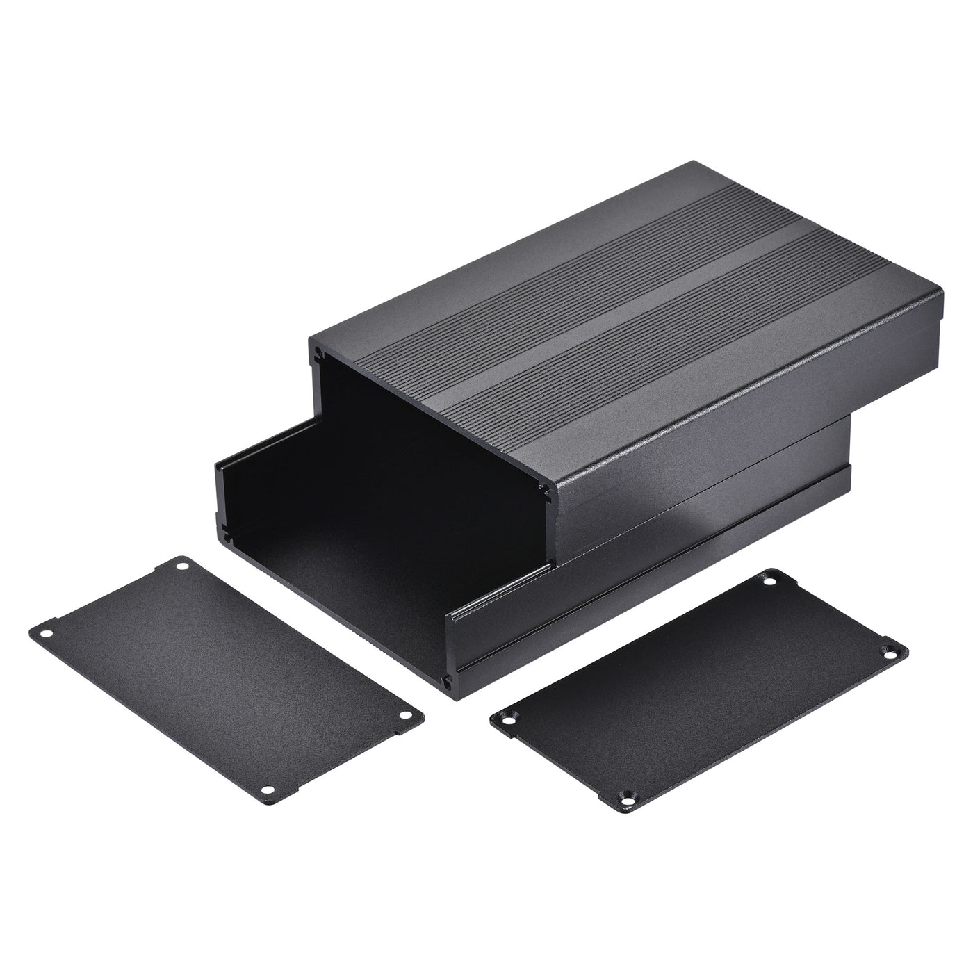 Harfington 150mm x 105mm x 55mm Aluminum Electrical Project Case for Audio Amplifier Black