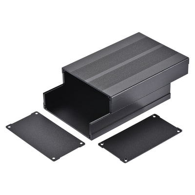 Harfington 150mm x 105mm x 55mm Aluminum Electrical Project Case for Audio Amplifier Black