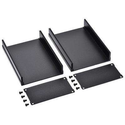 Harfington 150mm x 105mm x 55mm Aluminum Electrical Project Case for Audio Amplifier Black