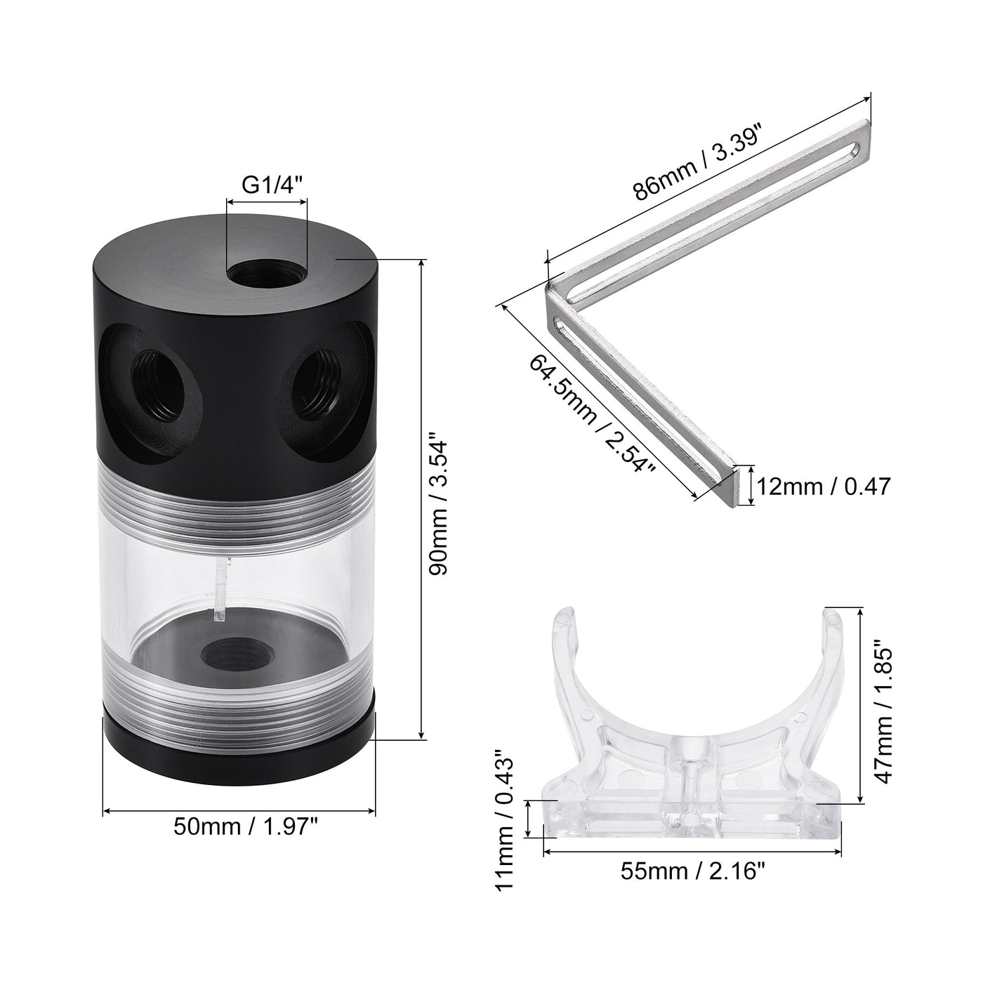 Harfington Water Cooling Tank Acrylic and POM for PC CPU