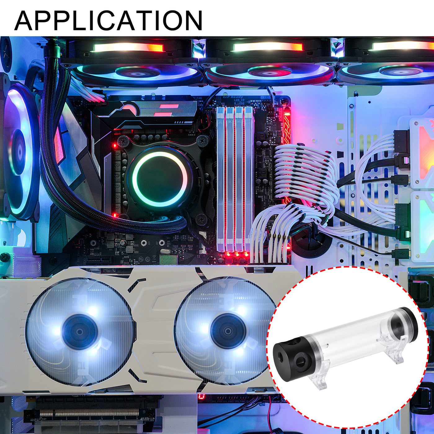 Harfington Water Cooling Tank Acrylic and POM for PC CPU