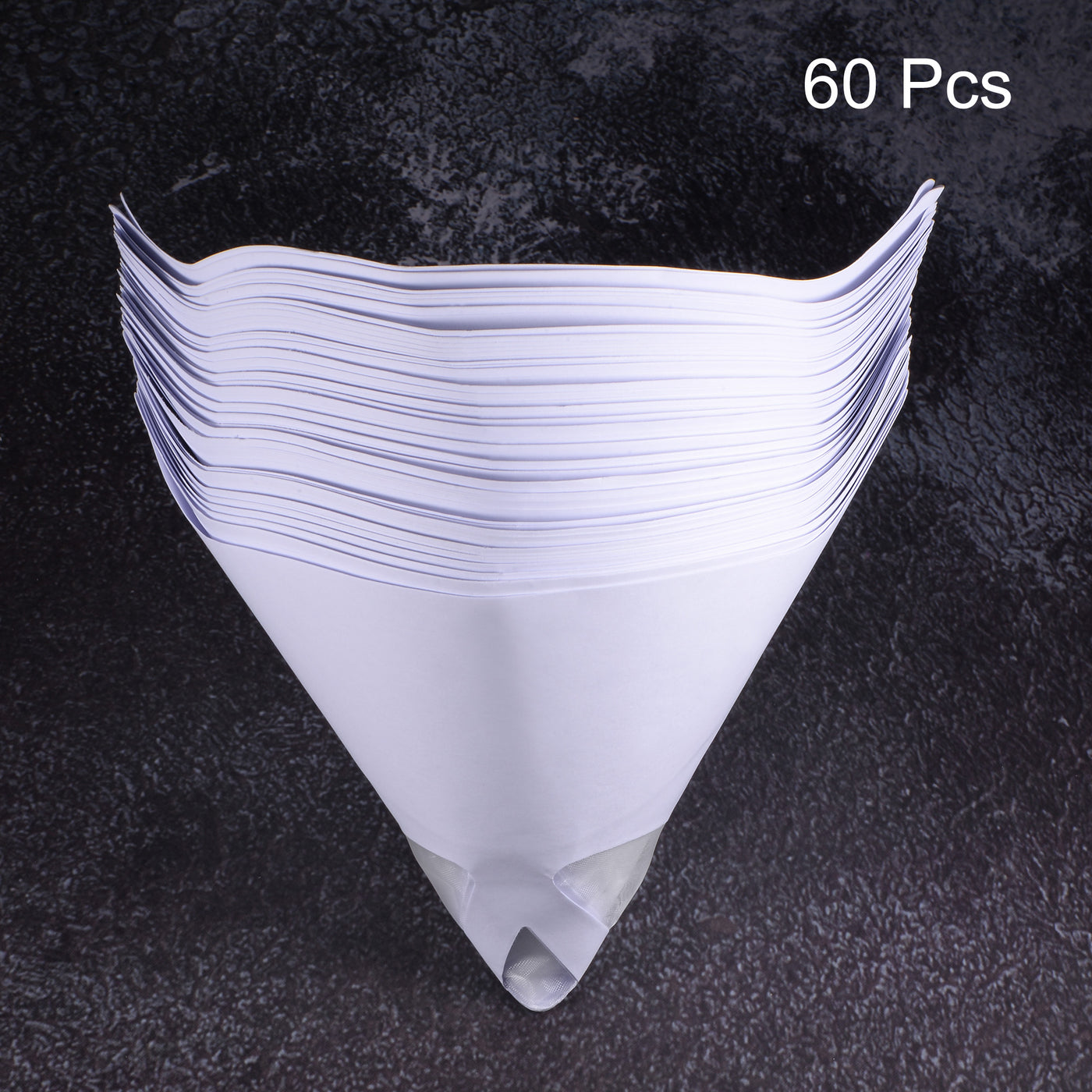 Harfington 60Pcs Paper Paint Strainer 180 Micron 180mmx130mm Cone Paint Screen Funnel Nylon Mesh for Screening Paint Gasoline Fuel