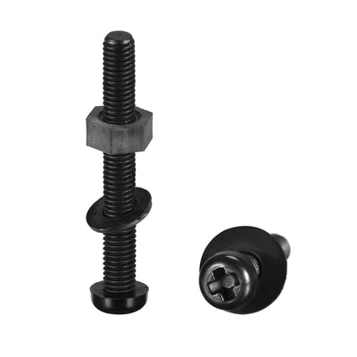 Harfington Nylon Screw Nut Washer Assortment Kit Black