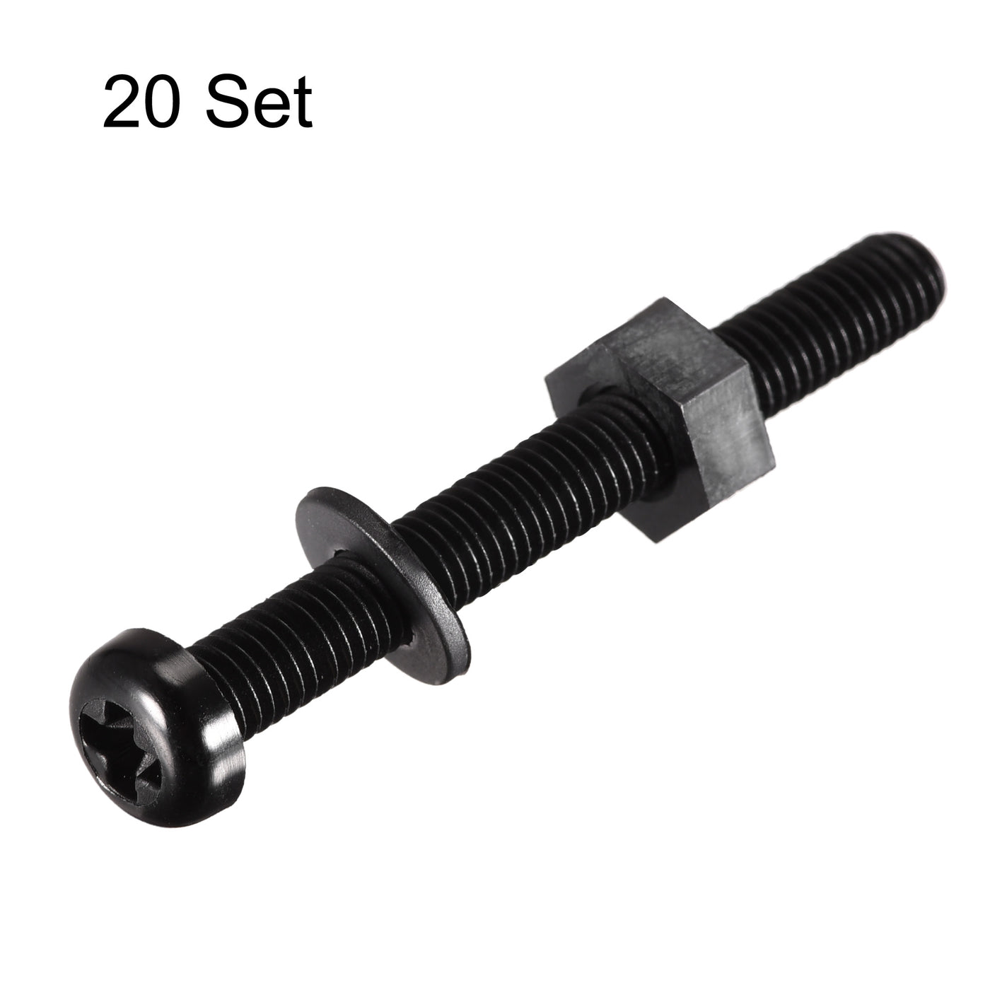 Harfington Nylon Screw Nut Washer Assortment Kit Black