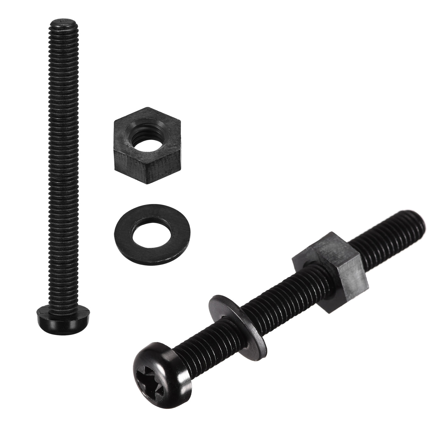 Harfington Nylon Screw Nut Washer Assortment Kit Black