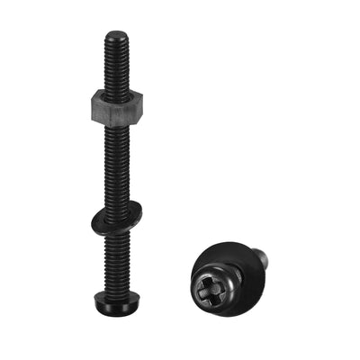 Harfington Nylon Screw Nut Washer Assortment Kit Black