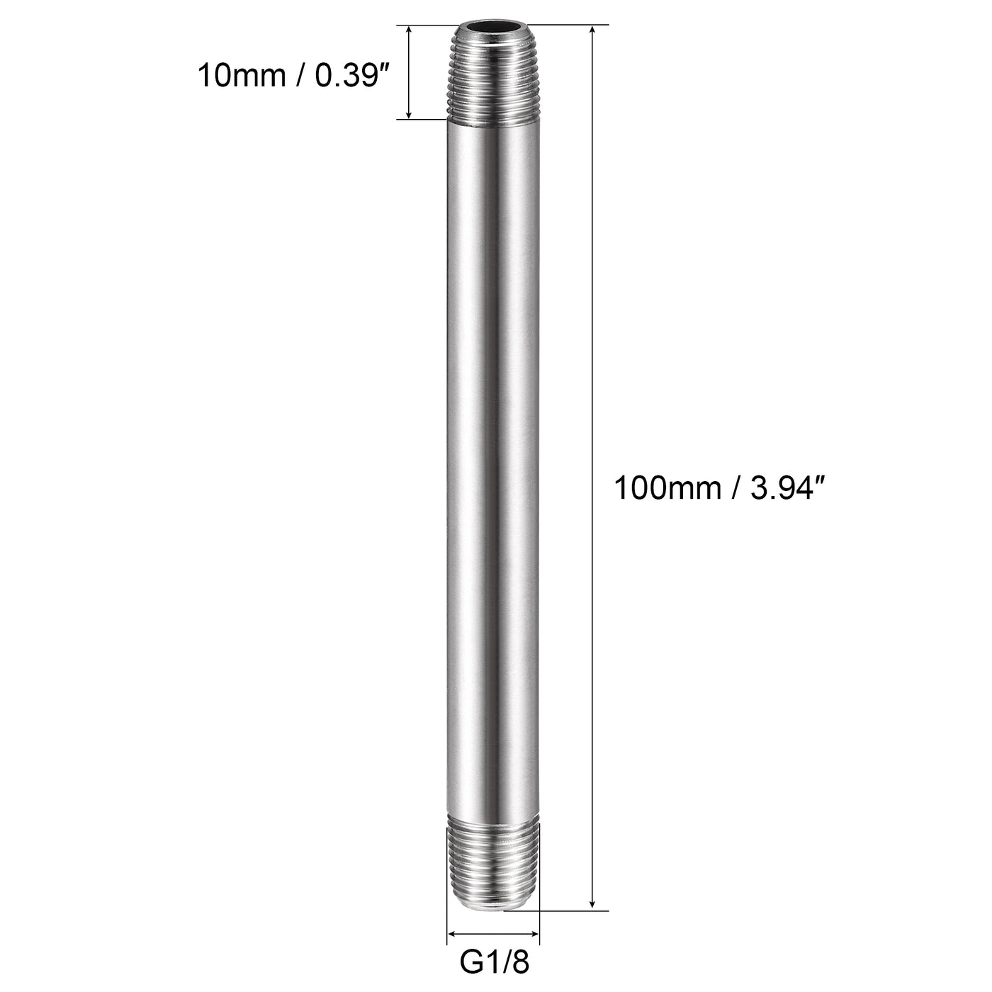 Harfington 304 Stainless Steel Pipe Fitting Male Thread Length Coupler for Extending Pipes, Pack of 2