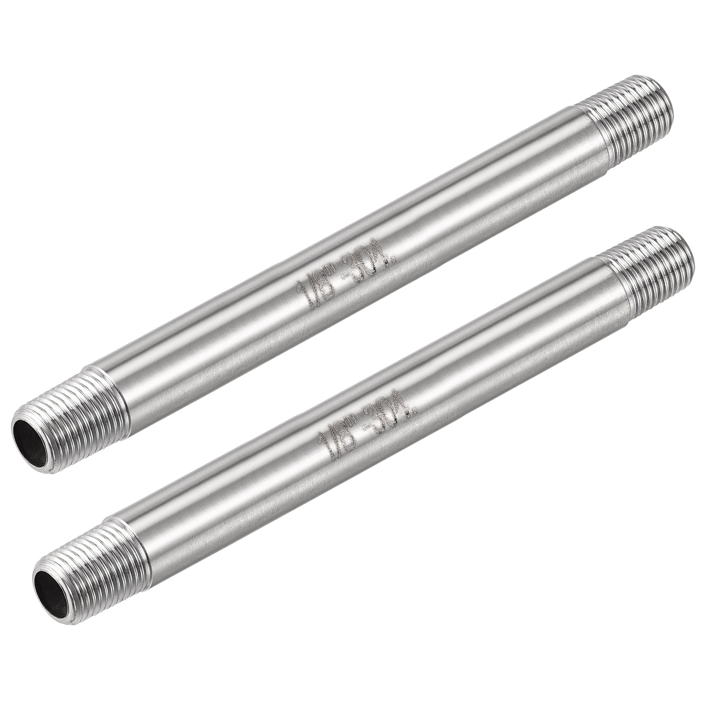 Harfington 304 Stainless Steel Pipe Fitting Male Thread Length Coupler for Extending Pipes, Pack of 2